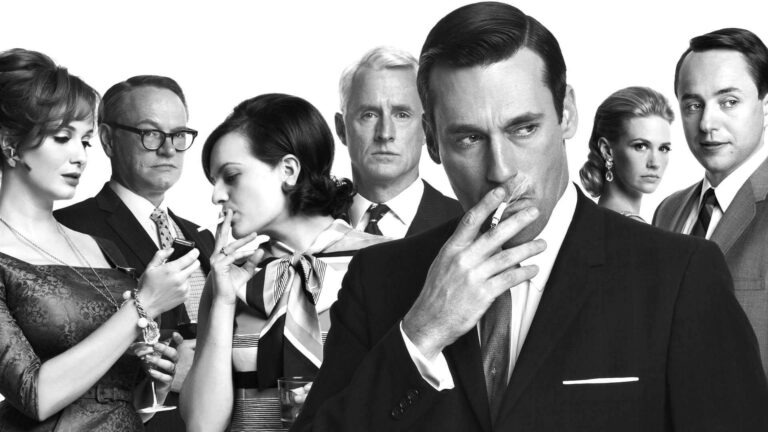 Don Draper e il cast di Mad Men, la serie sulla pubblicità anni '60
